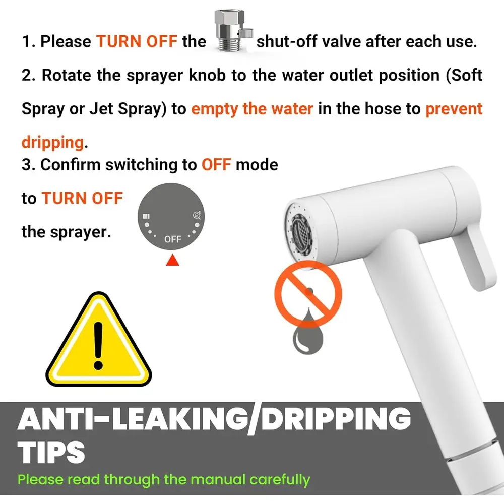 RV Bidet Sprayer – All Metal, RV Handheld Bidet with Water Hose & RV Fitting, Wall-Mount Toilet Sprayer for Motorhomes, Fifth Wh - view 2
