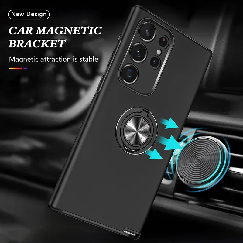 Shockproof Case For Samsung Galaxy S24 S23 Ultra S22 Plus S21 S20 FE Note 20 A 2515 55 35 Magnetic Ring Holder Stand Phone Cover