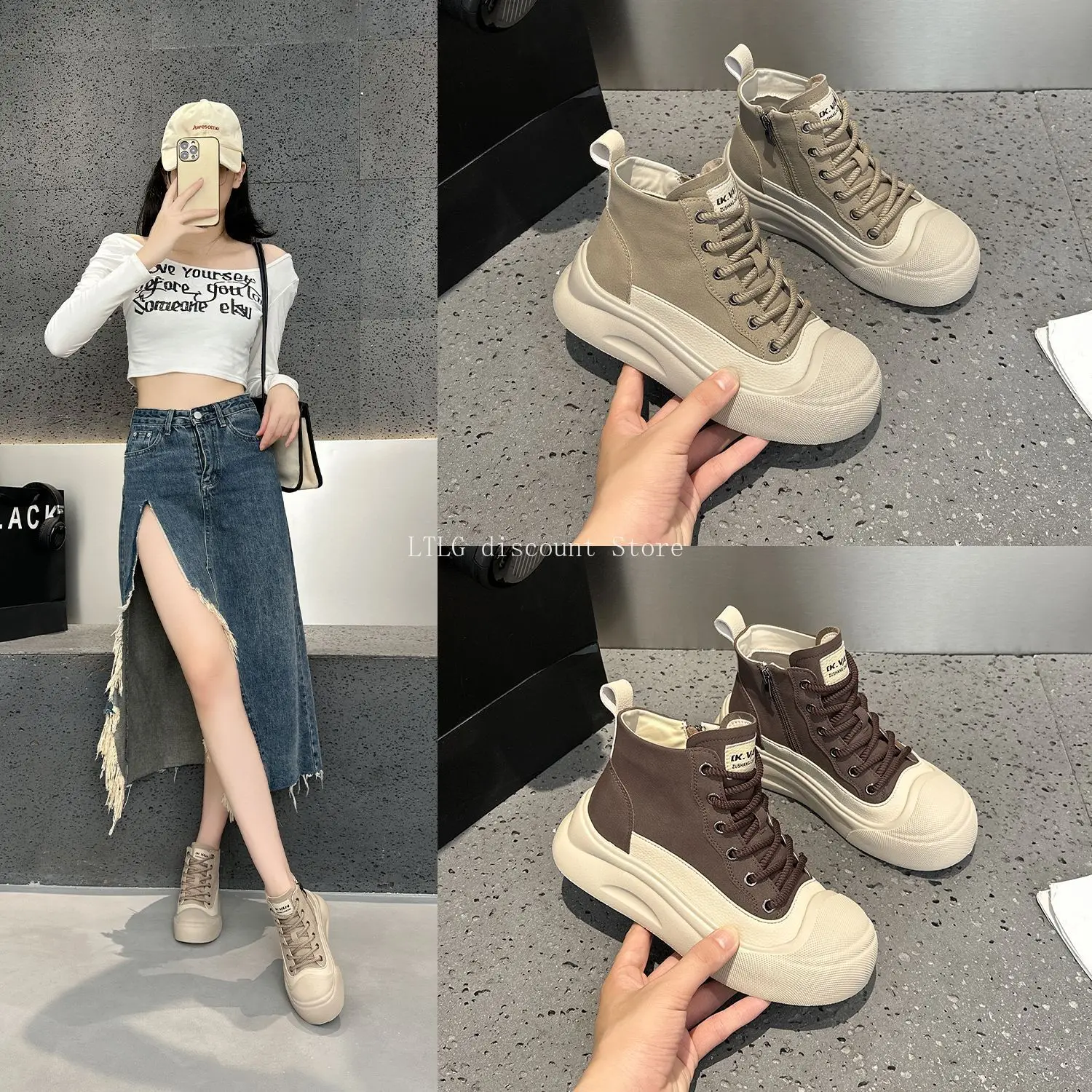 

Весенне-осенняя новая модная спортивная обувь унисекс с высоким берцем для женщин, парусиновая дышащая повседневная женская спортивная обувь