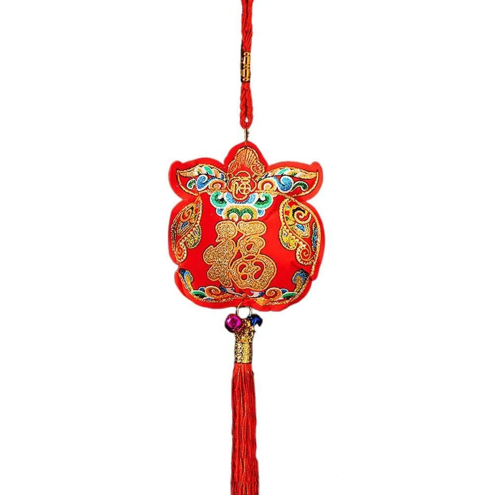 

Traditional Chinese New Year Pendants Embroidery Chinese Style Spring Festival Decorations with Tassel Good Fortune