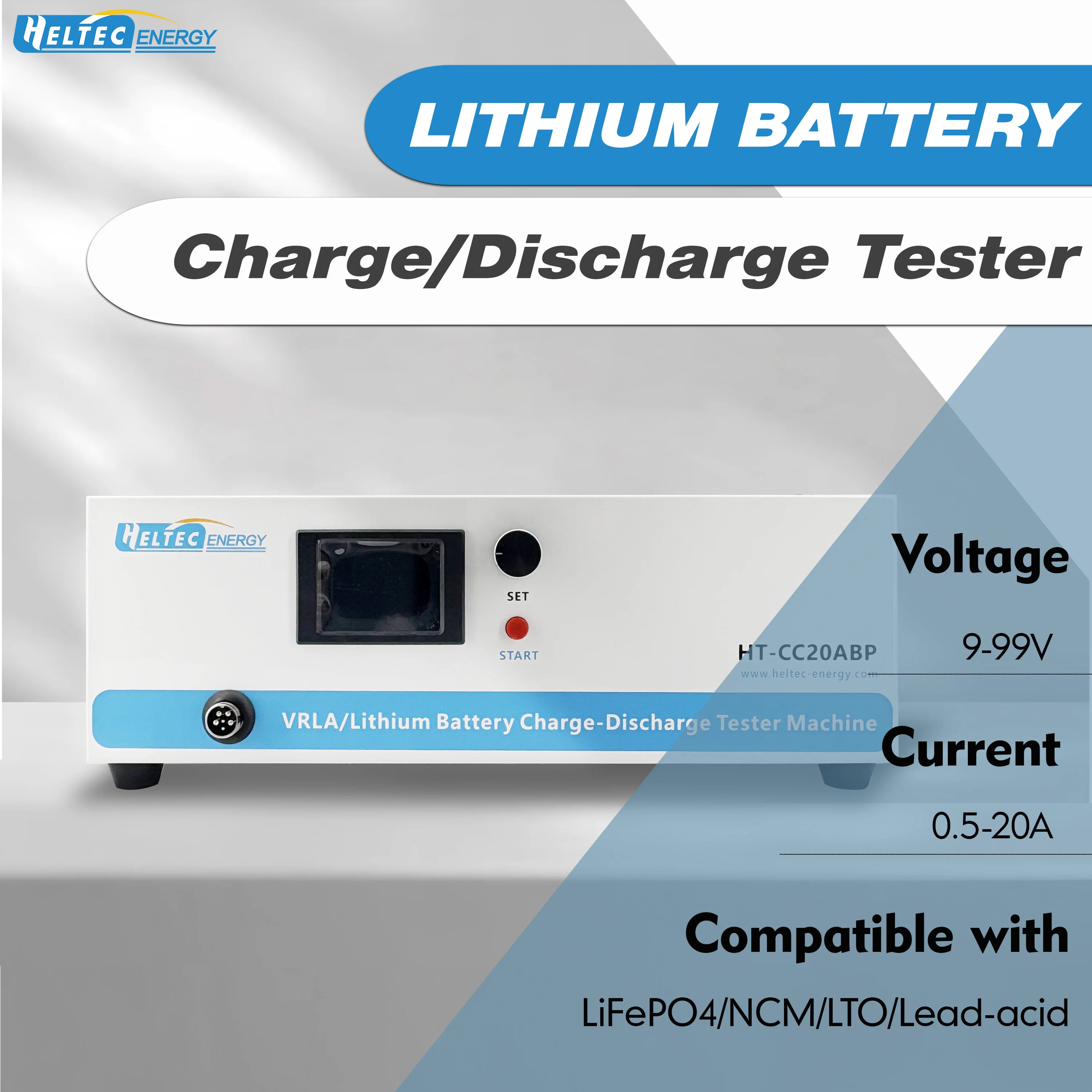 Heltec 9–99V 20A/40A Multi-Function Electronic Load Battery Tester for 18650,LiFePO4&Lead-Acid Batteries  for EV/Battery Repair