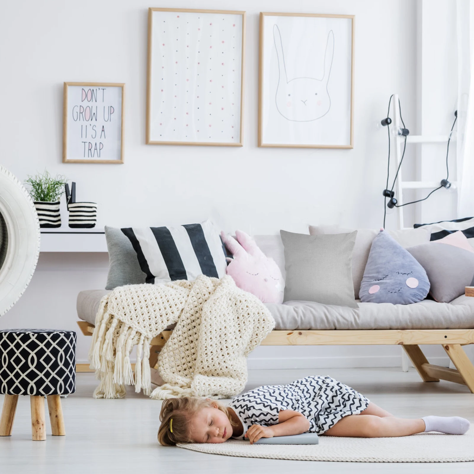 

Waterproof Sofa Pillow Cover Linen Lightweight Compact Comfortable Home Outdoor Sofa Pillowcase Easy Clean Pillow