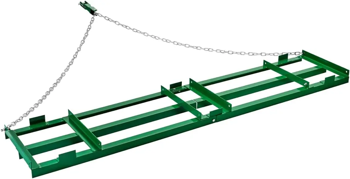 

Drag Harrow, 8 ft Heavy Duty Tow Behind Drag Harrow with Adjustable Bars & 72 in Chain, Driveway Grader Landscape Rake