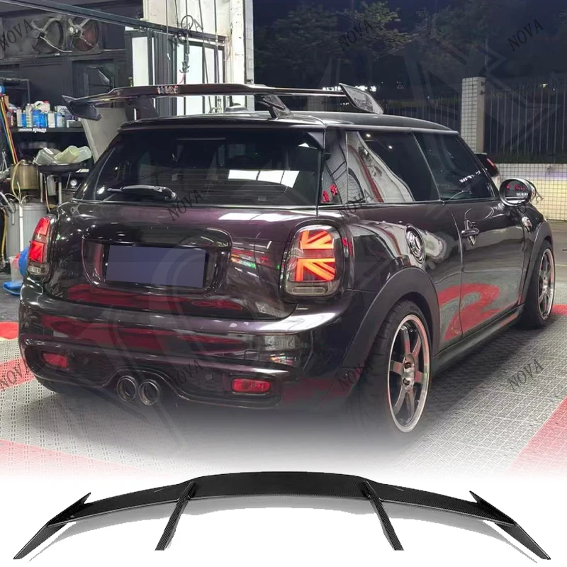 Suitable For BMW Mini F56 Cooper S Real Carbon Fiber Gen‑2 MP Style Roof Spoiler Rear Top Wing Lip Car Exterior Tuning Parts