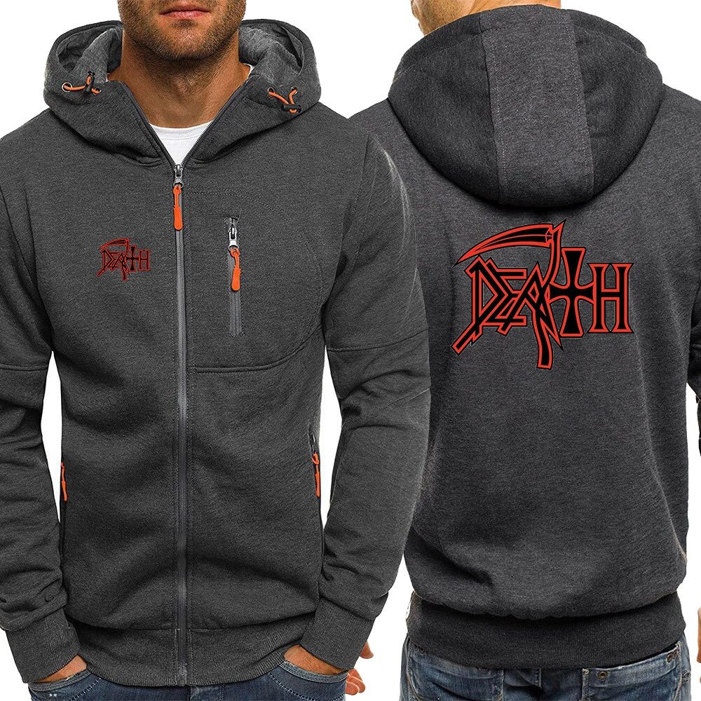 Death Rock Band Heavy Metal bedruckte Herrenmode Kleidung Fleece Hoodies Frühling Herbst bequeme Reiß verschluss Jacken Sweatshirt Mantel