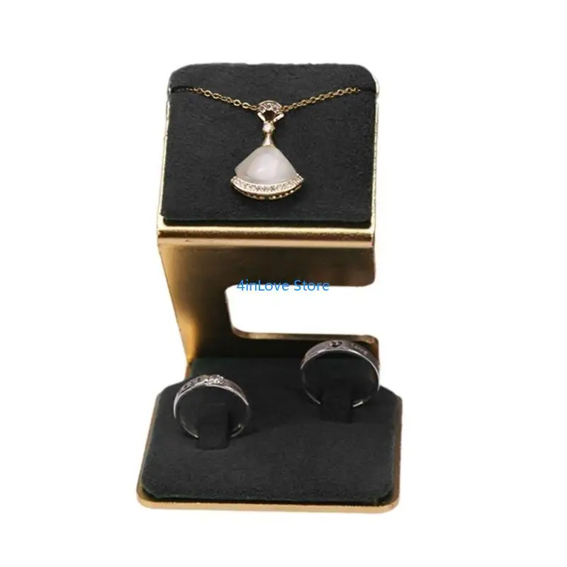 T4MD Versatile Alloy Display Stand Z Type Retail Jewelry Showcase Stand Jewellery Rack Holder Multi Tiered Ornament Shelf