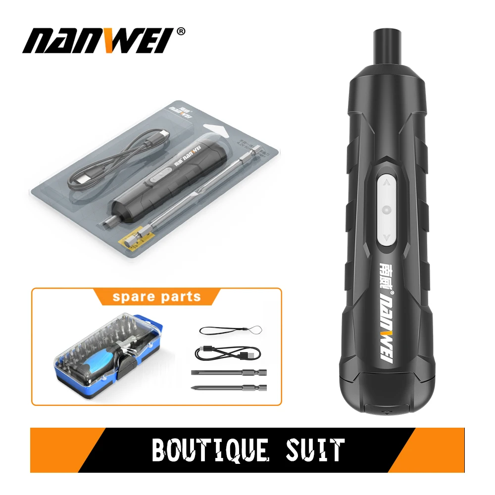 

NANWEI Electric Screwdriver Rechargeable Automatic Screwdriver Hand Drill Multi-function Electric Batch Tool 4V