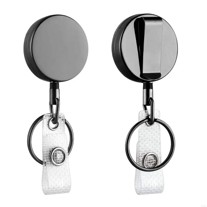 Lencana praktis gulungan pemegang lencana Keychain Retractable Mudah Digunakan untuk Sekolah Kantor dan Kegiatan Luar Ruang