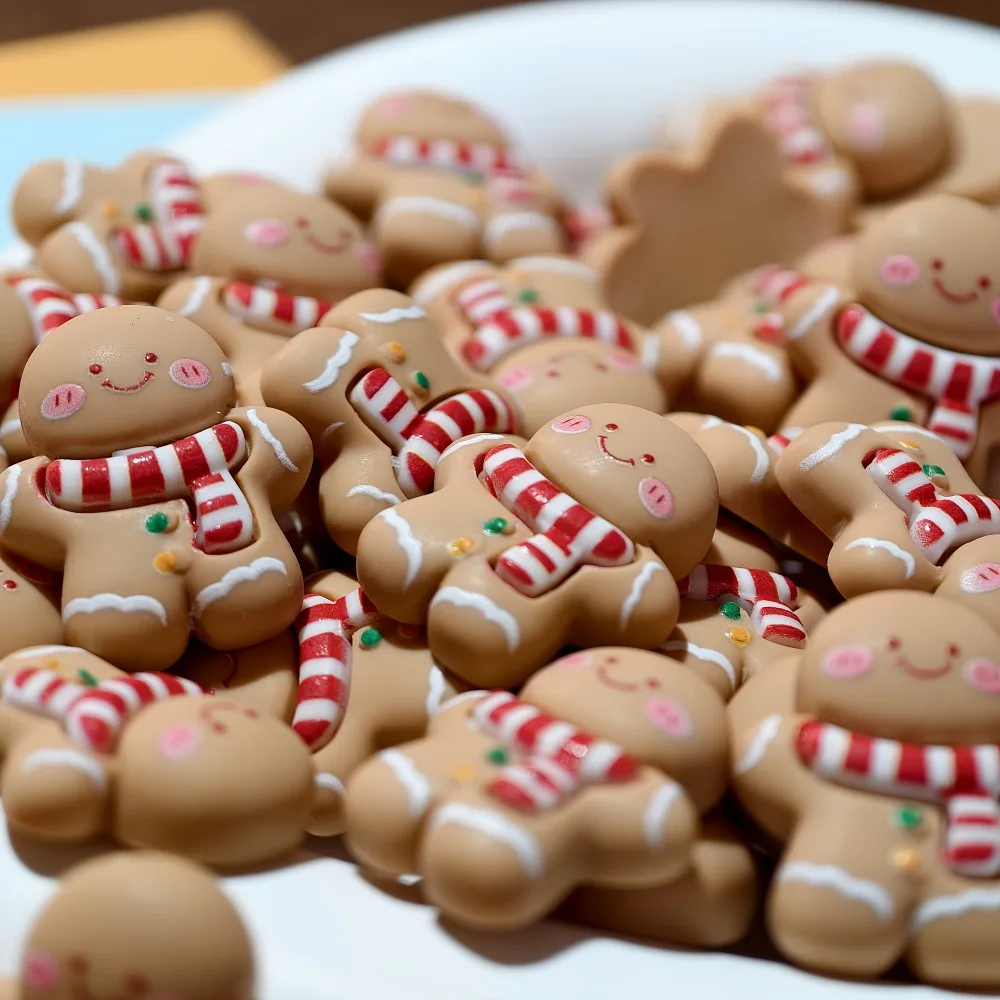Christmas Gingerbread - Durable Resin Decorations for DIY Crafts, Keychains-For Holiday Decorations & Gifts, Charming Ornaments,