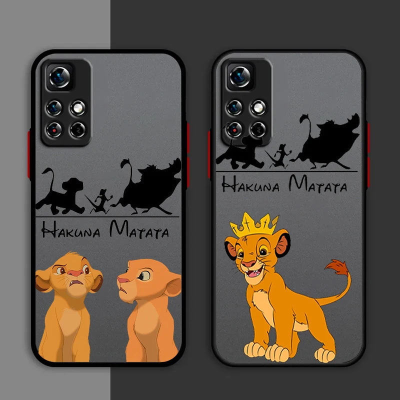 The Lion King Simba Phone Case For Redmi Note 13 12 11 10 Pro Plus Pro S T 5G Matte Frosted Translucent Cover