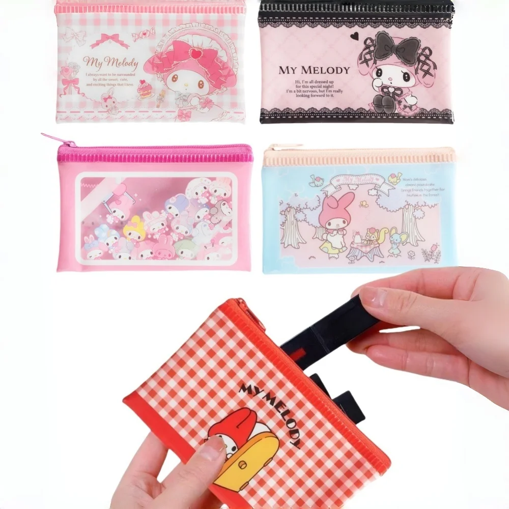 1 Stück Melody Cartoon Reißverschlusstasche, wasserdichte PVC-Tasche, Geldtasche, süße Aufbewahrungs- und Organisations-Tasche als Geschenk zum Valentinstag oder Geburtstag