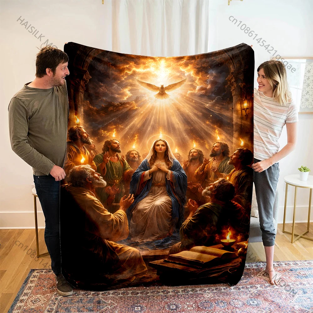 1PC Descent of Holy Spirit Gathering Print Blanket Warm Soft Fluffy Kids and Adult Sofa Bed Throw Blanket Outdoor Travel Camping