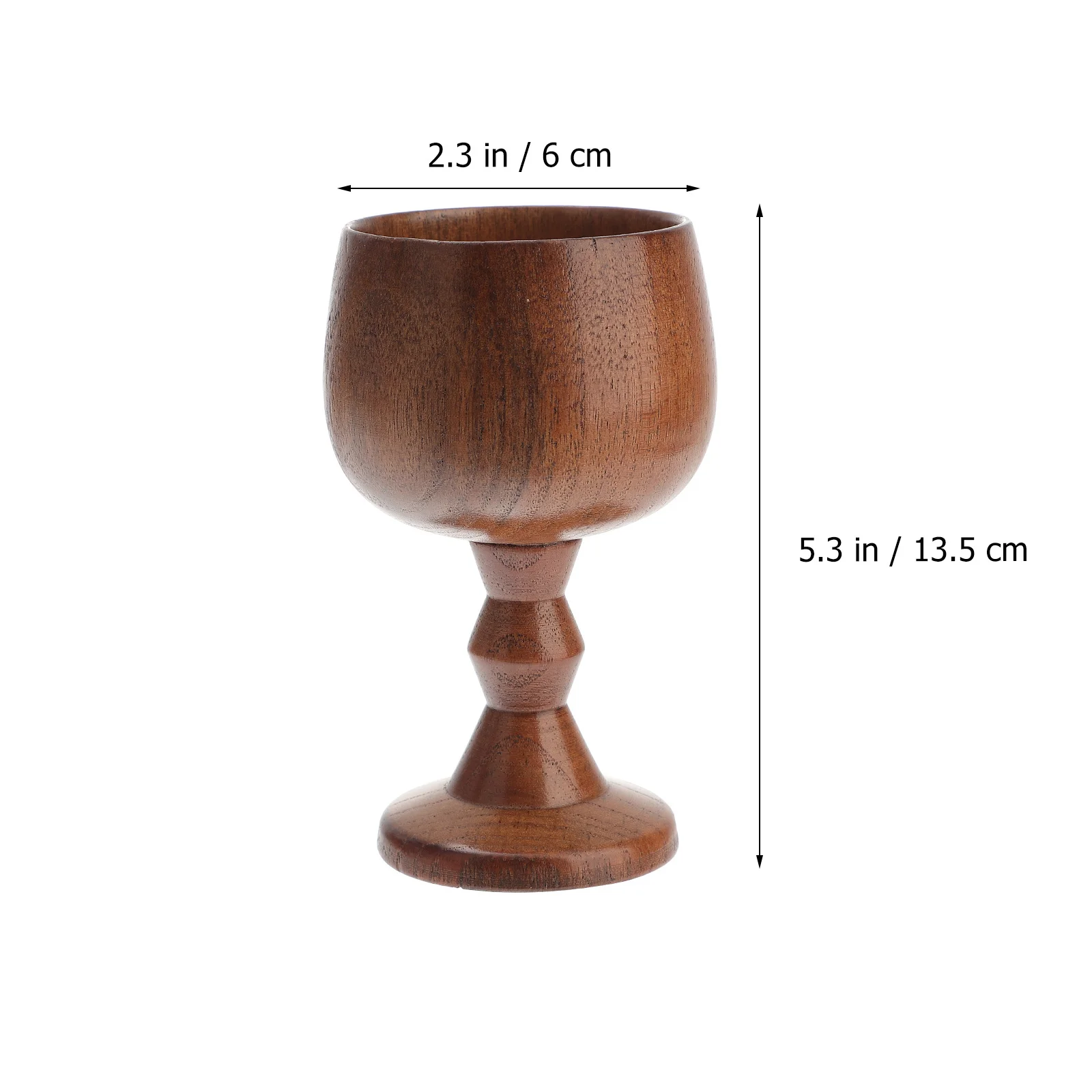 

Classic Solid Wood Red Wine Goblet Smooth Finish Wide Opening Dishwasher Safe Wine Glass for Home Office Party Use Brown