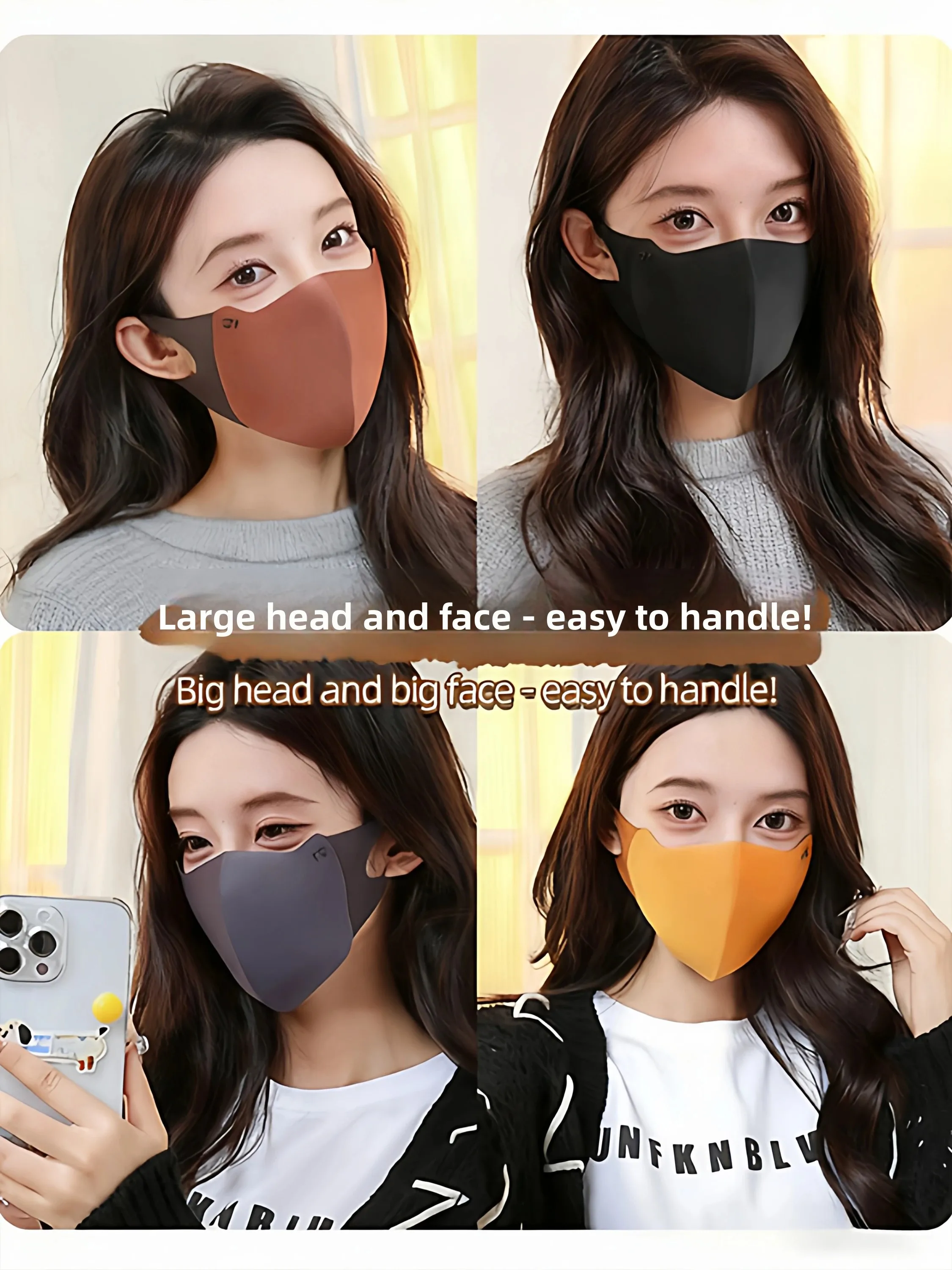 Warm Washable Mask for Cycling Windproof Face Shaping Slimming No Trace Small Face Type Modification Autumn Winter Face Mask