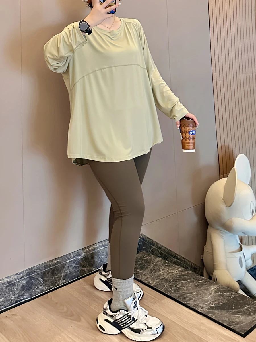 High-Waist Yoga Pants for Women Running Fitn Sports Tight Comfortable Elastic plus Size Base Layer Pants Big MM 200 Pou