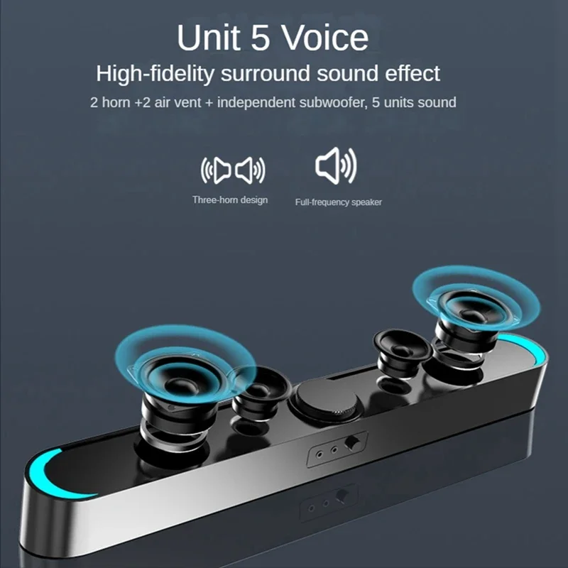 3D Surround Sound Computer 2.1 Combined Audio Desktop All-in-One AUX Input Home Multimedia Notebook Wired Speaker Subwoofer Horn