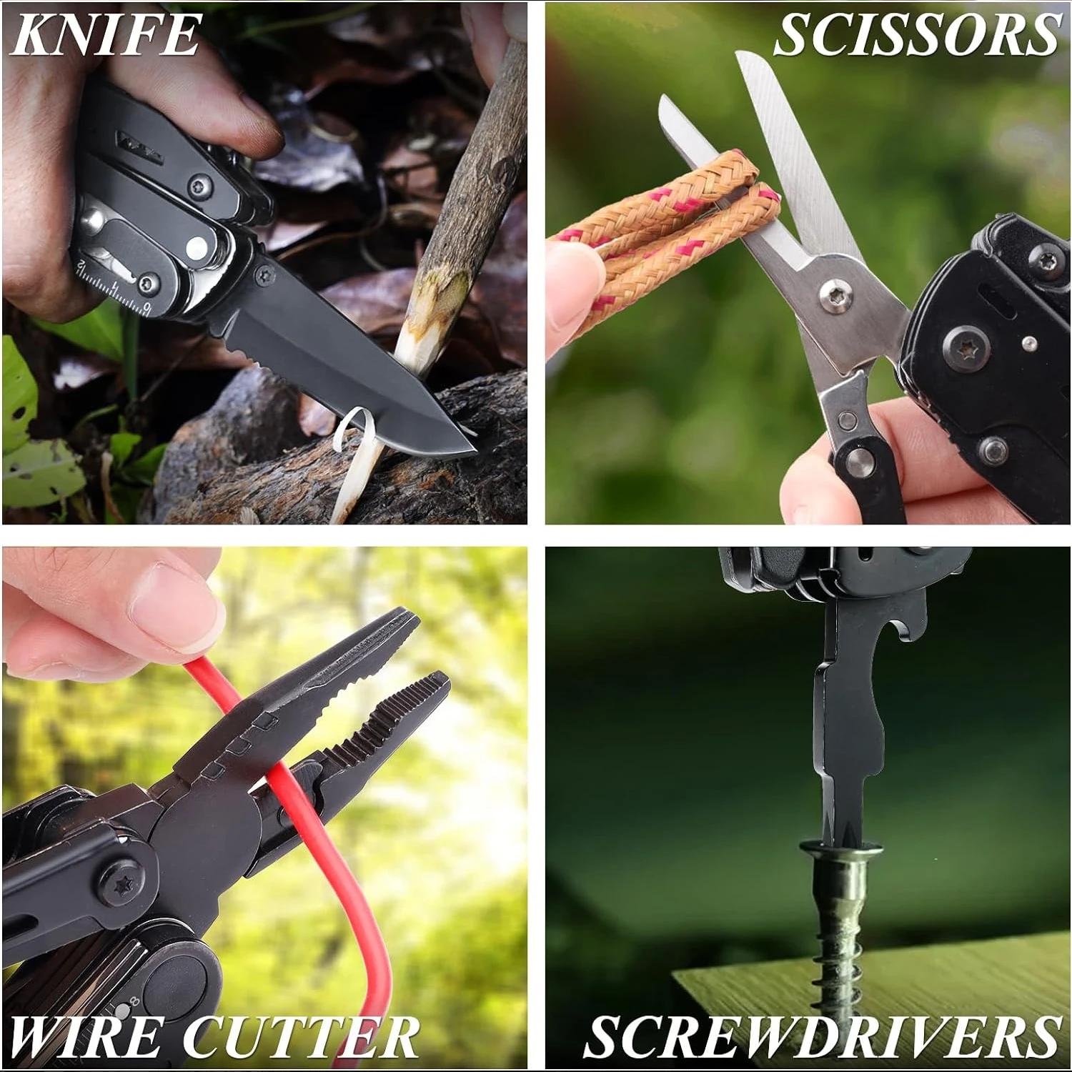 Stainless Steel Folding Pliers Functional Plier Hand Tools Plier Screwdriver Camping Gears Kit Outdoor Pocket Knife Multi-Tool