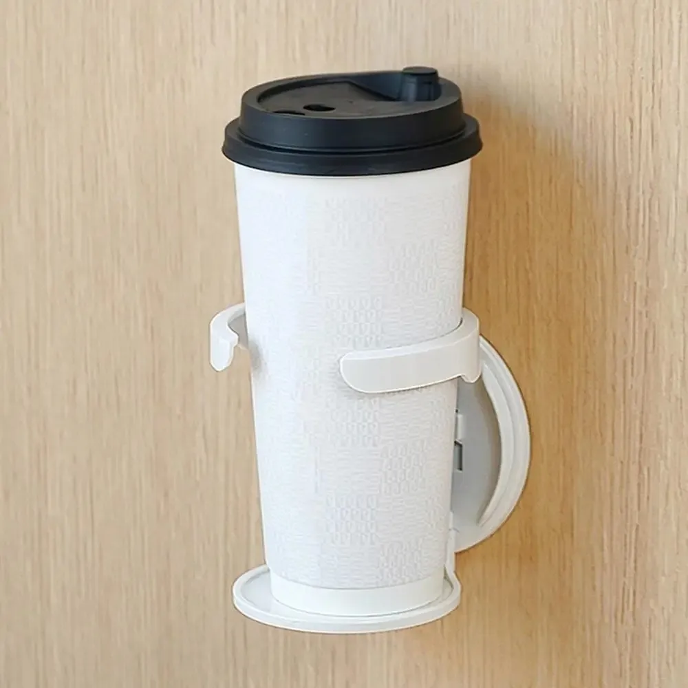 Detachable Wall Mount Cup Holder Waterproof Space-Saving Self-Adhesive Drink Holder No Punching Durable Desktop Bottle Rack