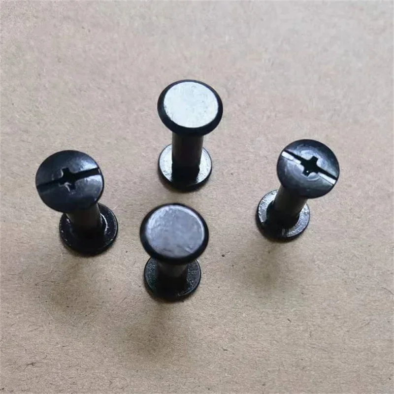 100pcs/lot Black Book Screw m5*4/5/6/8/10/12/15/18/20/50mm steel with black Chicago Screws Snap Rivet  Photo Album Screw