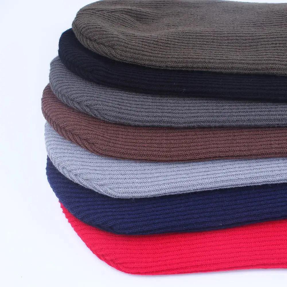 New Fashion Women Men Knitting Beanie Hip-Hop Autumn Winter Warm Caps Unisex Striped Hats For Women 5 Colors