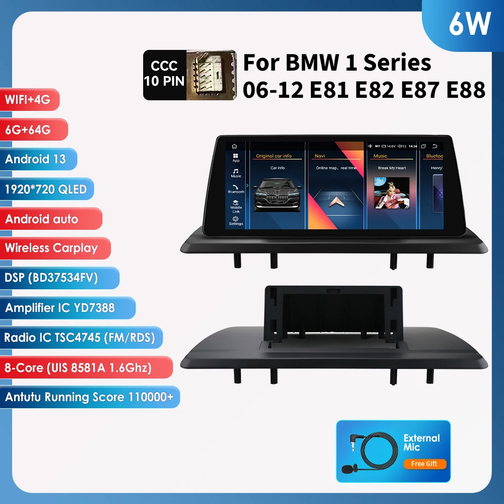 Autoradio Voor Bmw 1 Serie 06 - 12 E81 E82 E87 E88 Ccc Cic Carplay Auto Intelligente Systemen Android Auto Gps Navigatie Wifi 4G