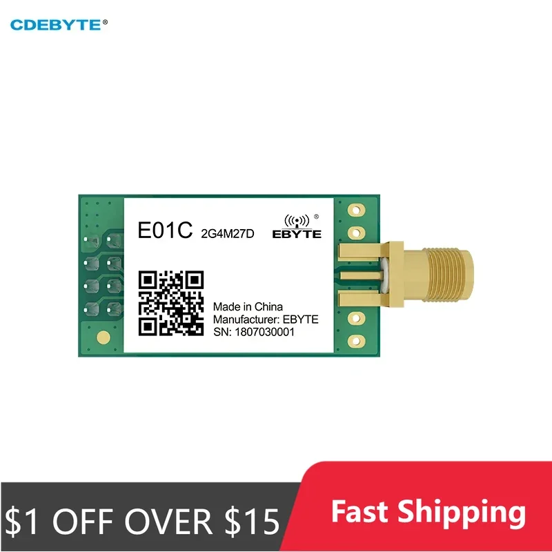 Si24R1 Ci24R1 RF Module 2.4GHz CDEBYTE E01C-2G4M27D 500mW 27dBm SMA-K 4 km SPI DIP Wireless Module Small Size High Power