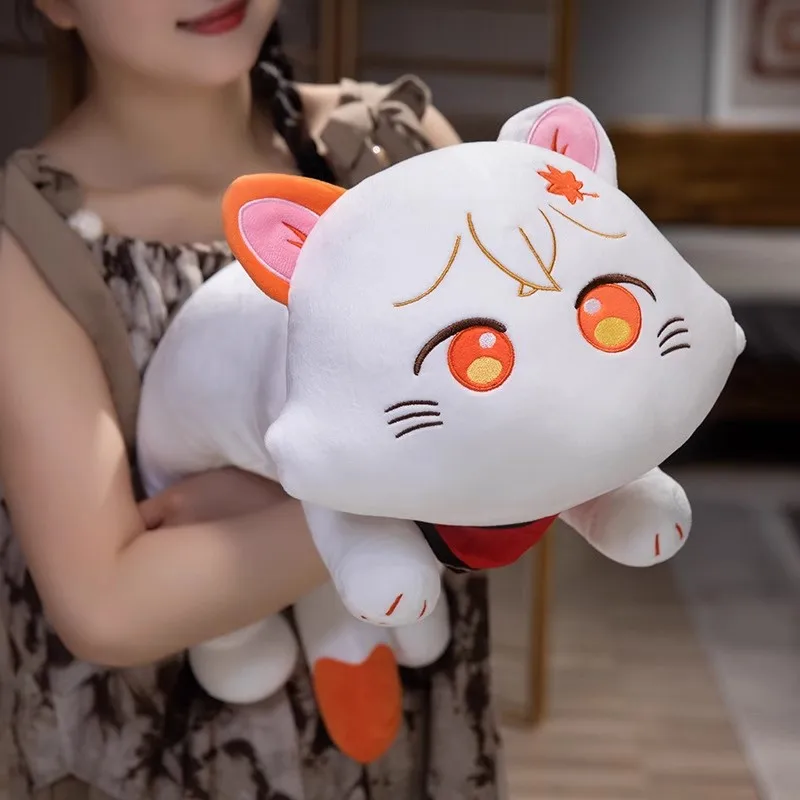 Muñeco de gato de peluche Genshin Impact de 60cm, Kaedehara Kazuha Kawaii, periféricos de juego, colección de adornos, juguete de regalo de exhibición de escritorio