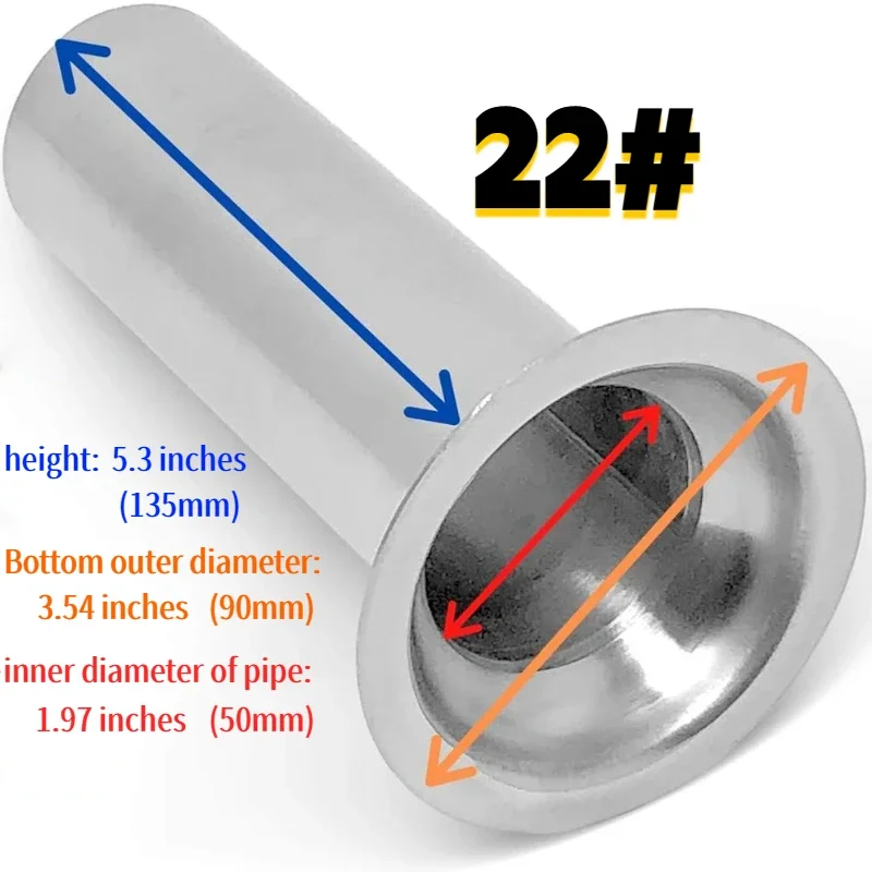 22 # 32 # Meat Grinder Stainless Steel Sausage Tube 50mm/2-Inch Large-Diameter Meat Bag Filling Tube, Food Grinder Accessories view 4