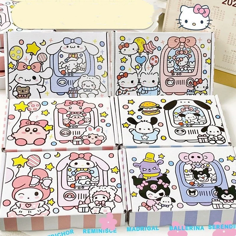 Cute Hello Kitty Doll Machine Series Card Out Aircraft Box Cute Packaging Gift Box Hand Book Packaging Box Christmas Halloween