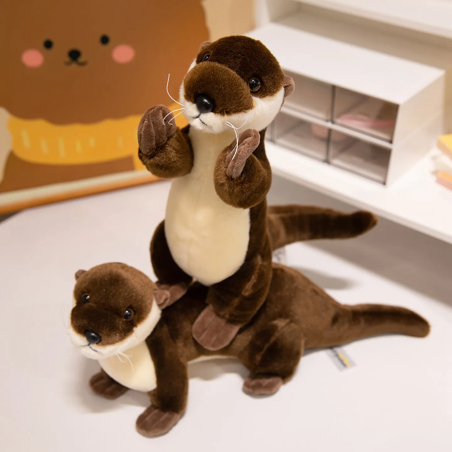 20-35CM Kawaii dessin animé Simulation logiciel loutre peluche Animal en peluche mignon loutre poupée mode à la main poupée enfants Festion