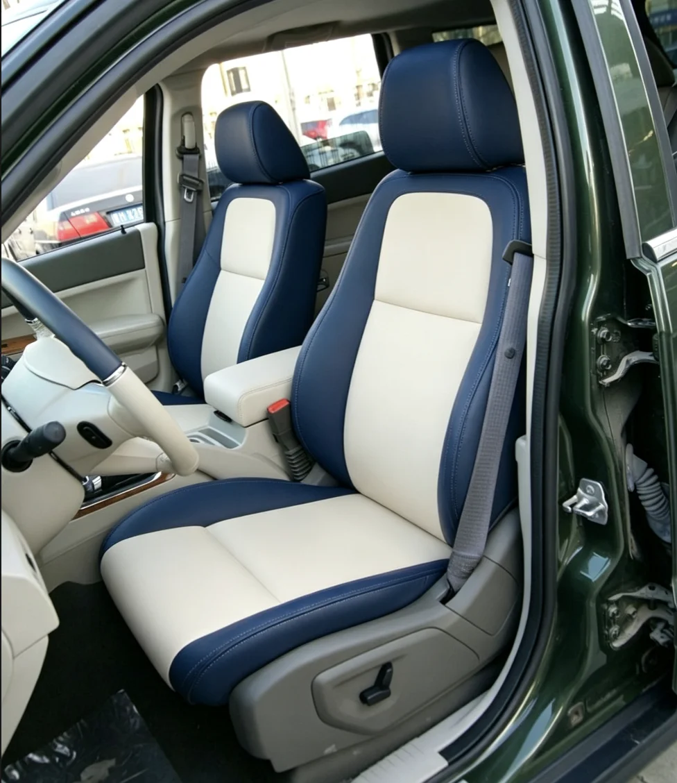 Für Jeep Grand Cherokee 2007~2010 Maßgefertigte Autositzbezüge Luxuriöses Nappaleder 100% Passgenau Innenausstattung 360 ° Vollständige Abdeckung – Detail 5