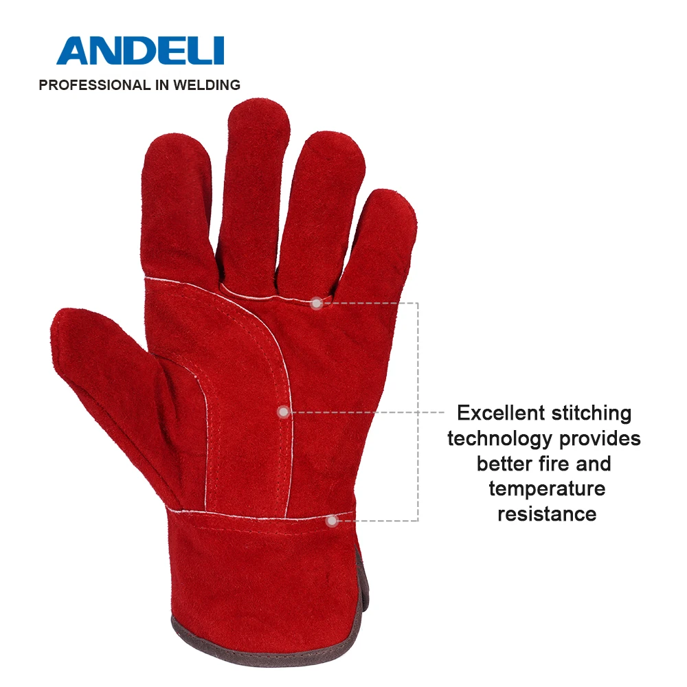 ANDELI 27cm Welding Glove Multifunctional Welding Work Gloves Protective Gloves for Welders Against Scalding