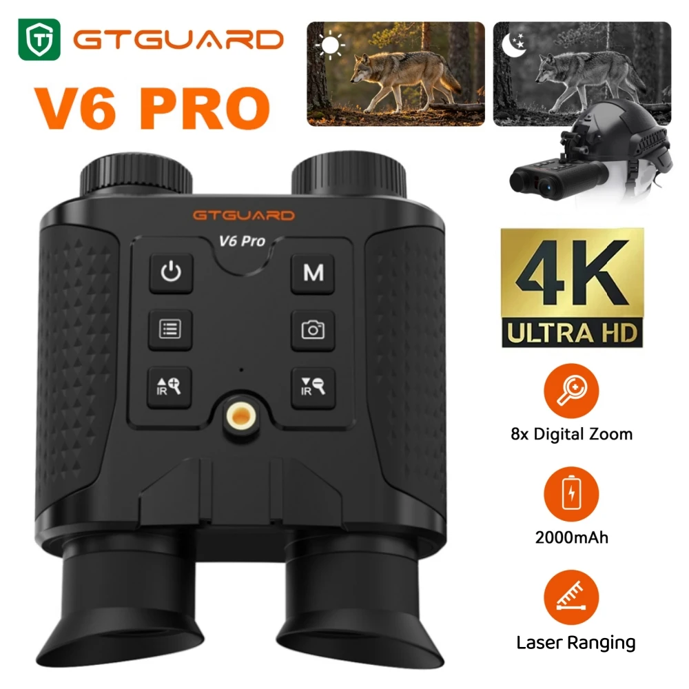 4K Night Vision Binoculars Infrared Goggles for Hunting 8X Digital Zoom Telescope 300M Full Darkness Take Photos,Record Videos