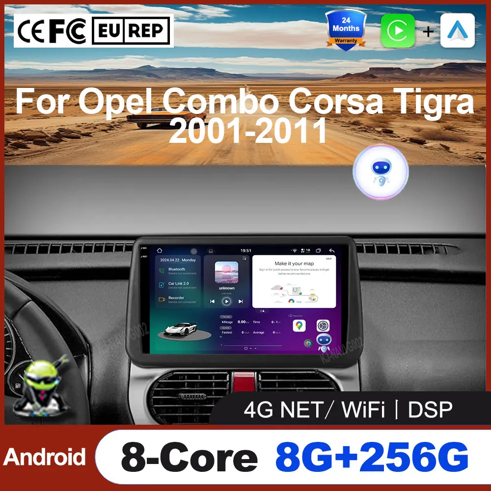 

Car Radio Android Auto Carplay For Opel Combo Corsa Tigra 2001- 2011 Stereo Multimedia GPS Navigation QLED Screen DSP Tools