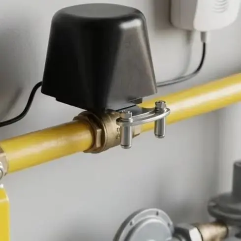 12V Motorized Ball Valve Actuator DN15 DN20 For Gas Water Pipe With Leak Alarm Automatic Shutoff Metal Safety Controller