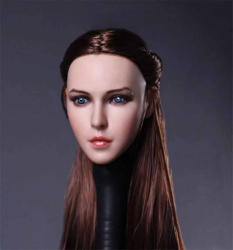 DSTOYS 1/6  Scale Soldier Head Sculpture D009 European and American Hair Transplant Female Head Sculpture Suitable for Gelatiniz