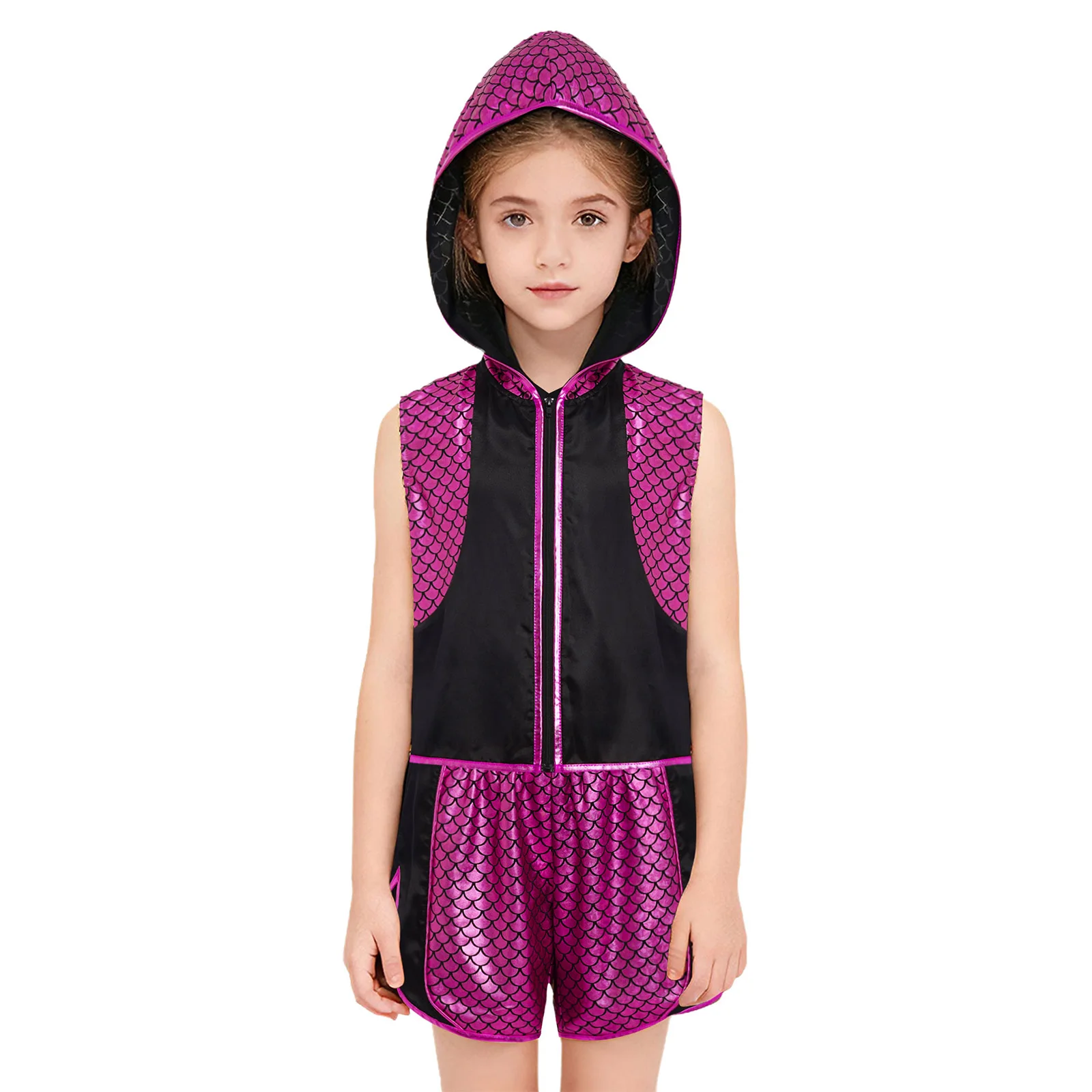 الفتيان الفتيات الملاكمة التدريب الزي الاطفال MMA فنون الدفاع عن النفس زي مقياس السمك أكمام مقنعين سترة + مجموعة تي شيرتات قصيرة للأطفال لحفلة الهالوين