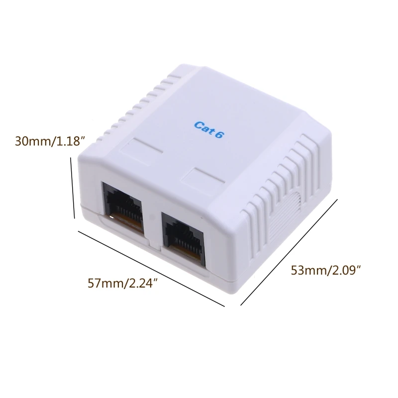 Cat6 RJ45 8P8C Connector UTP Unshielded Double Port Desktop Mount Box CAT6 Network Module Information Socket 24BB