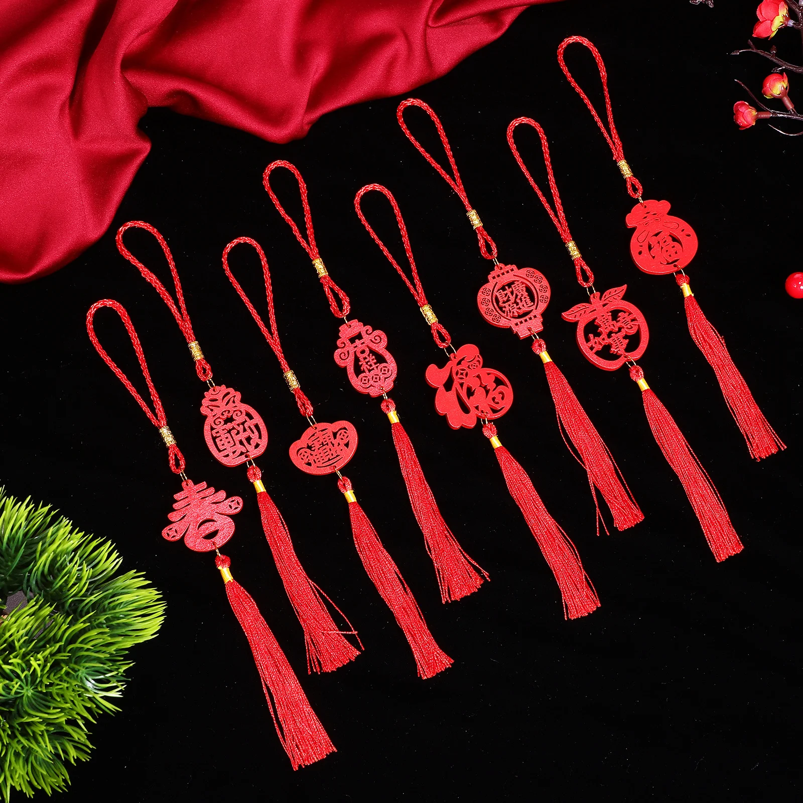 

8Pcs Bonsai Pendants Traditional Chinese Style Pendants New Year Hanging Props Party Decoration New Year Bonsai Pendant