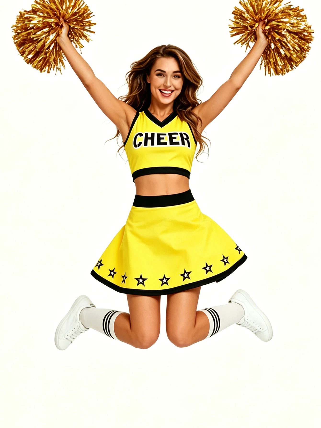 Women's Soft Comfortable V-Neck Cheerleading Outfit Set for Daily Wear Festival Performances And Occasions