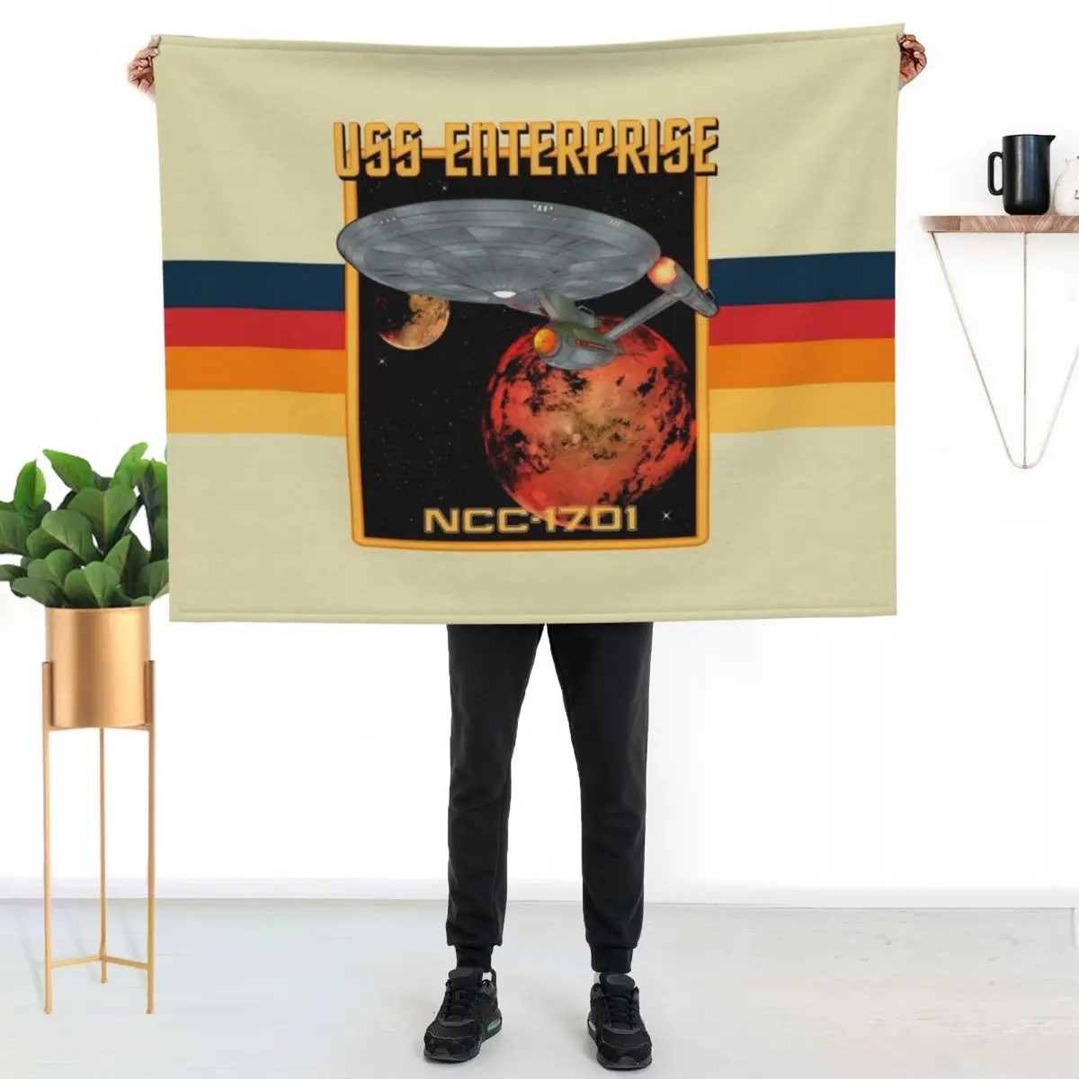 

USS Enterprise NCC-1701 Throw Blanket Soft Cozy Blanket for Pet Kids Adults