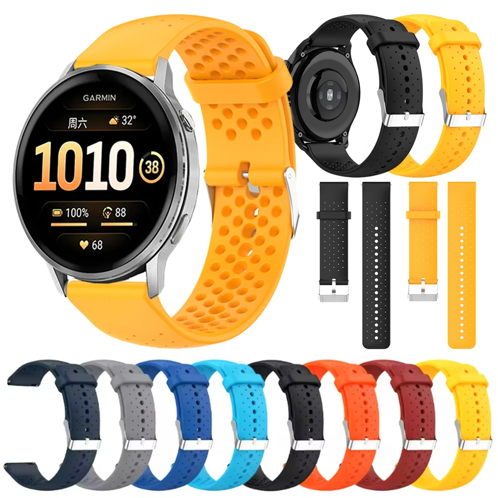 20/22mm Sportarmband für Garmin Venu 4 3 2 Sq/D2 Air X15 Silikonarmband Forerunner 570 265 165 Active5 6 Atmungsaktives Armband