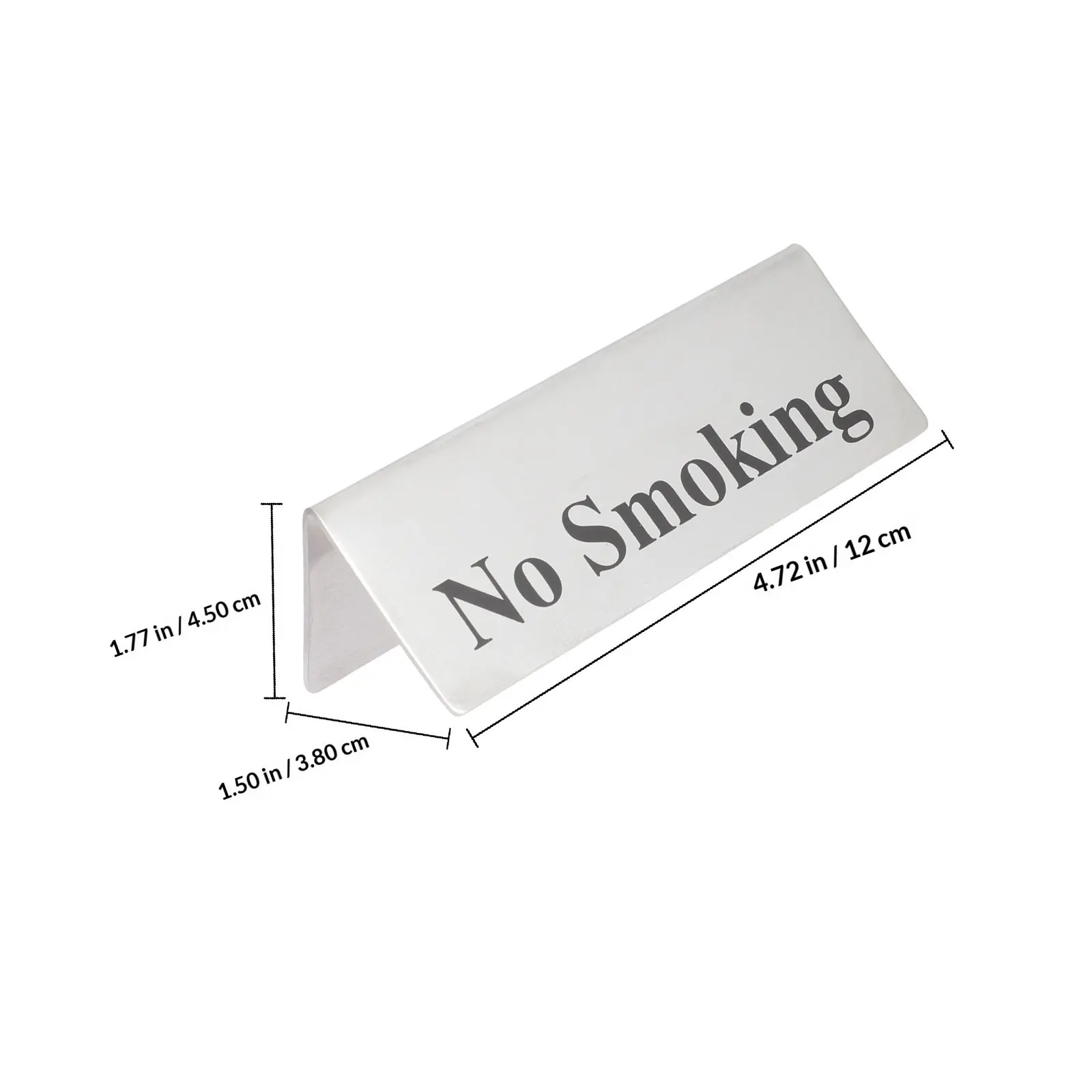 Stainless Steel No Smoking Table Sign Tent Desktop No Smoking Indicator for Restaurant Hotel Office Party Public Place