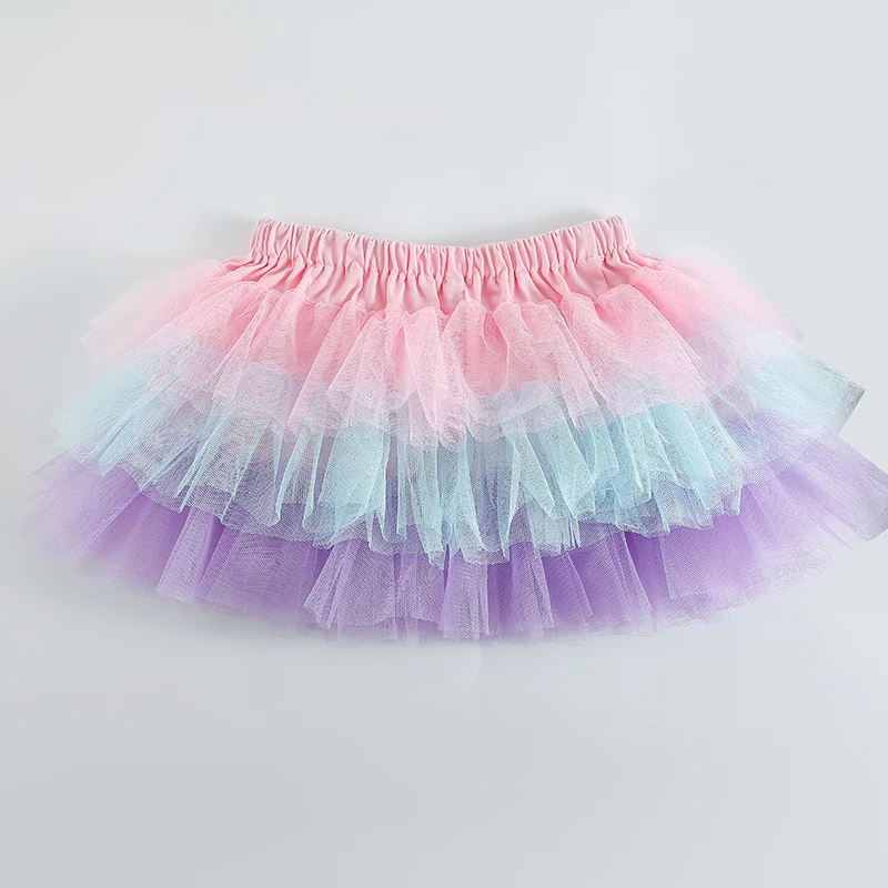 Girls Princess Sequins Star Rainbow Tulle Tutu Skirt For Party Ballet Performance Kids Clothes