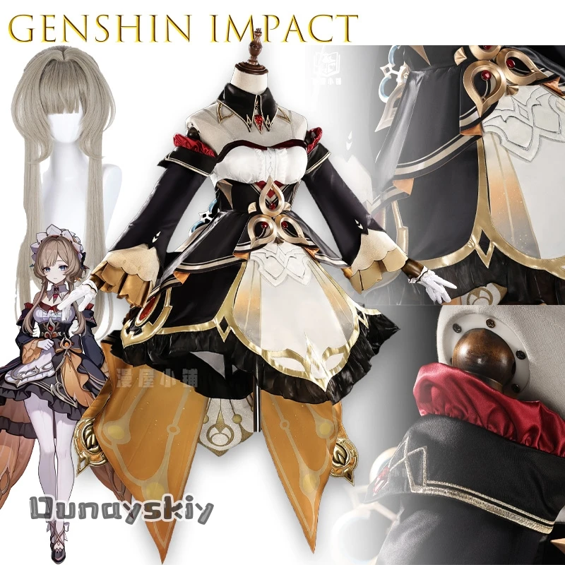 

BGenshin Impact Sandrone Косплей Костюм Игра Fatui Harbinger Sandrone Marionette Maid Хэллоуин Плюс Размер {NinoNiko Cos}