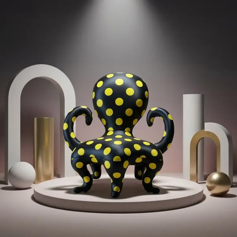 Modern Design Accent Chair Octopus Living Room Bedroom Apartment Dining Single Armchair Sofa Upholstered Lounge Backrest