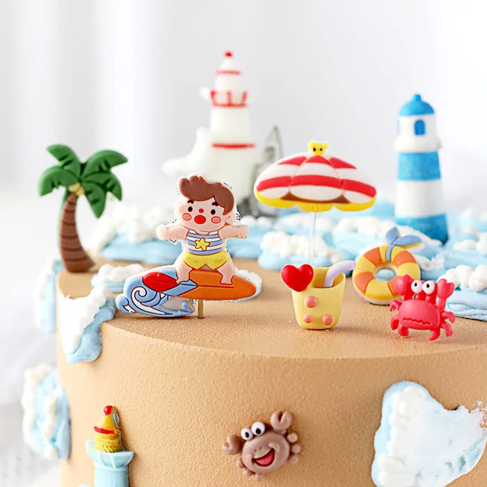 

Ocean Surfing Beach Sailing Crab Silicone Molds Dessert Table Cake Scene Chocolate Fondant Baking Molds Cake Decorating Tools