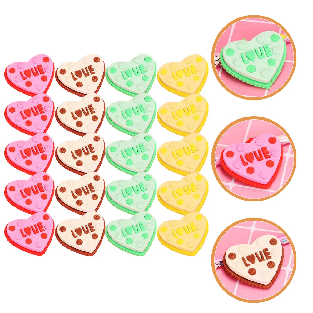 20Pcs Cake Erasers Educational Reusable Fun Shaped Erasers Bulk Pack Creativity Builder School Home Teaching Party Favor