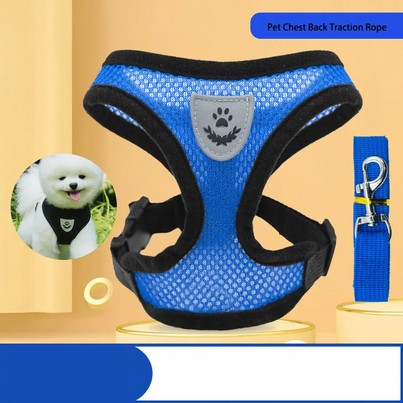 

Pet Cat Dog Harness with Lead Leash Adjustable Vest Polyester Mesh Breathable Harnesses Reflective for Small Dog Cat Accessorie