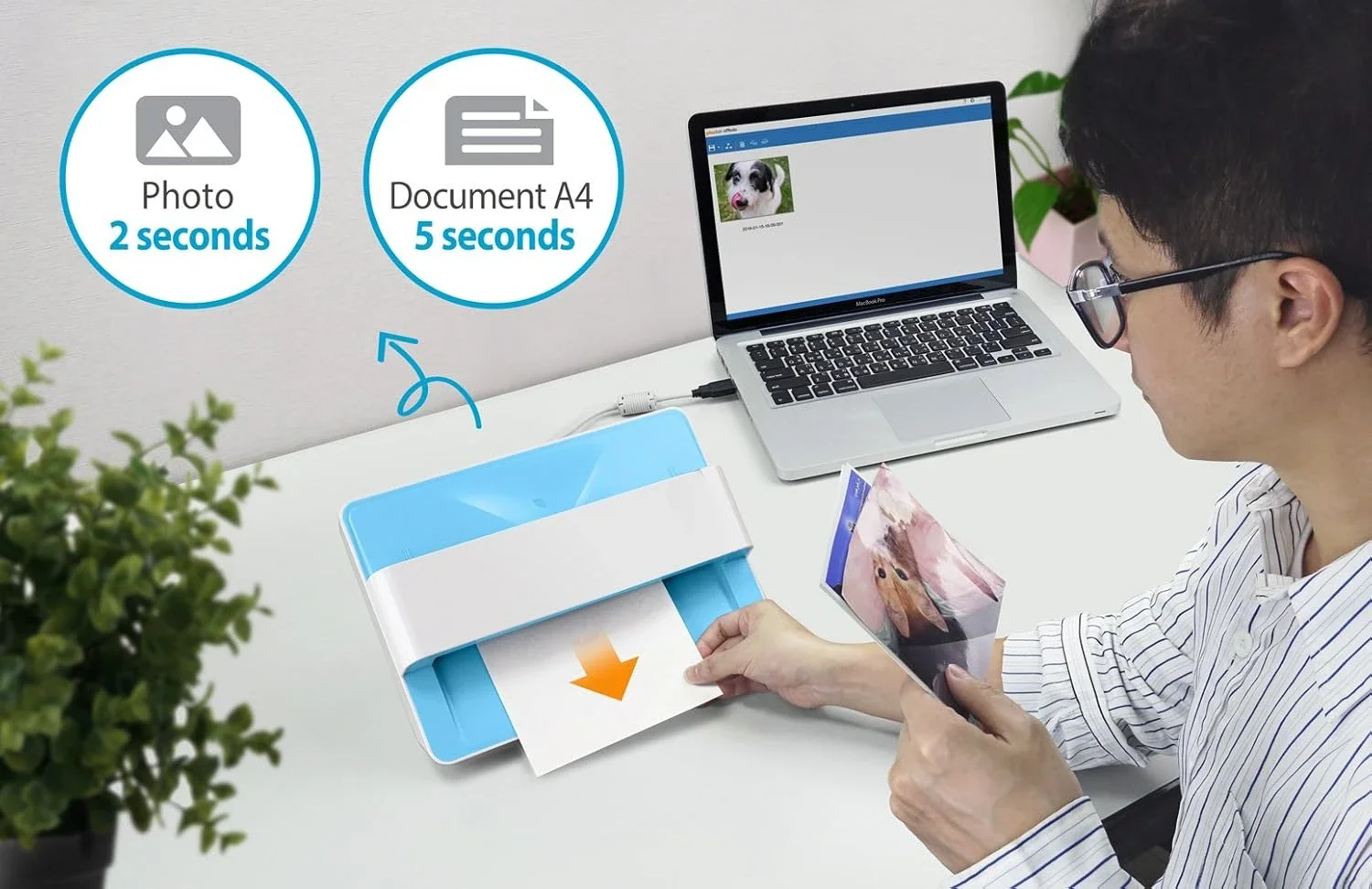 Scanner ePhoto Z300, digitaliza fotos de 4x6 polegadas em 2 segundos, colheita e depósito automático com sensor CCD, suporta e PC
